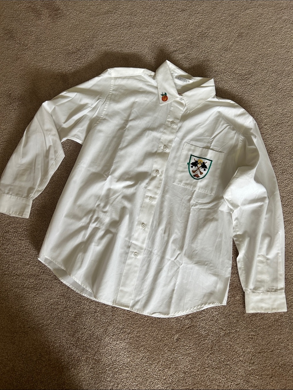 Vintage 90s Talbots Halloween Fall Embroidered Shirt Women’s M